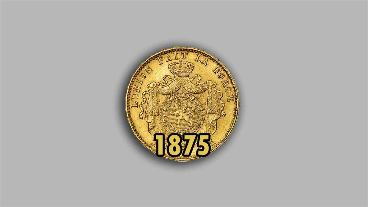 Pièce d’or belge Léopold II de 20 Francs Or de 1875.