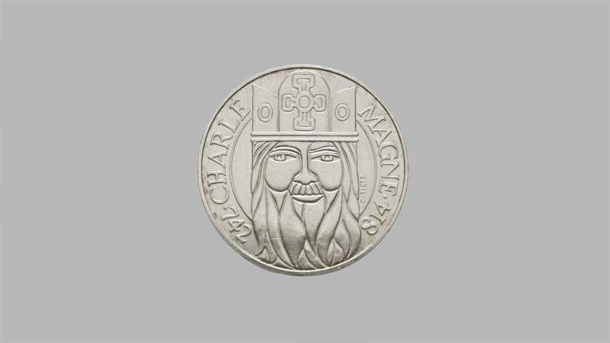 Pièce en argent de 100 francs 1990, Charlemagne.