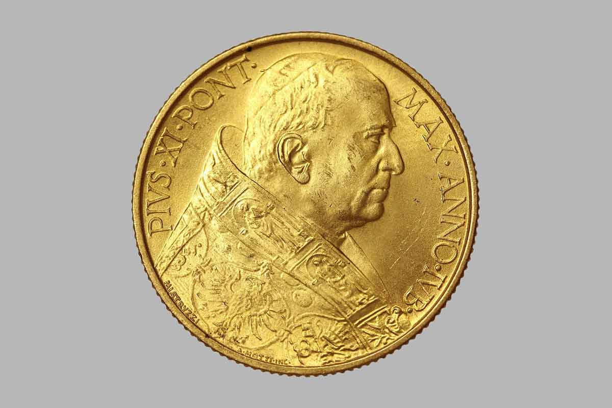 Pièces or de 100 Lires Pie XI. 1929 à 1938