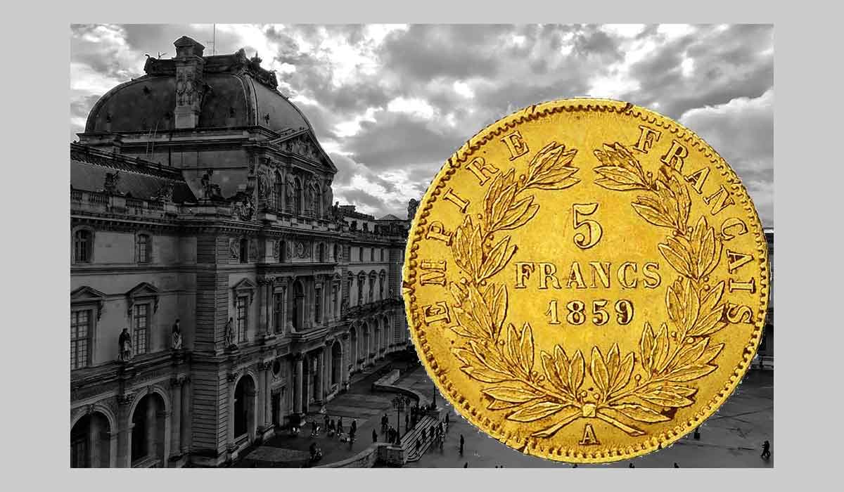 Pièces en or de 5 Francs or.