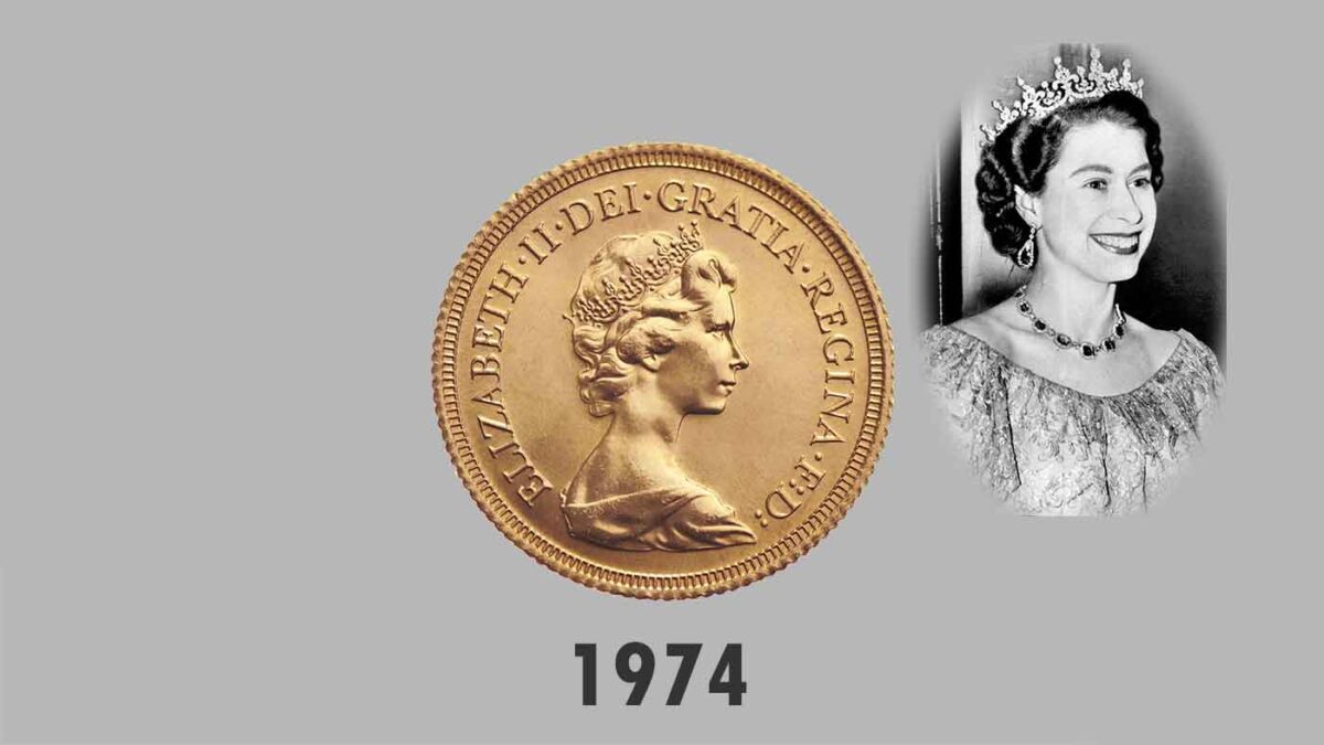 Moneda Oro Soberano Elizabeth II 1974.