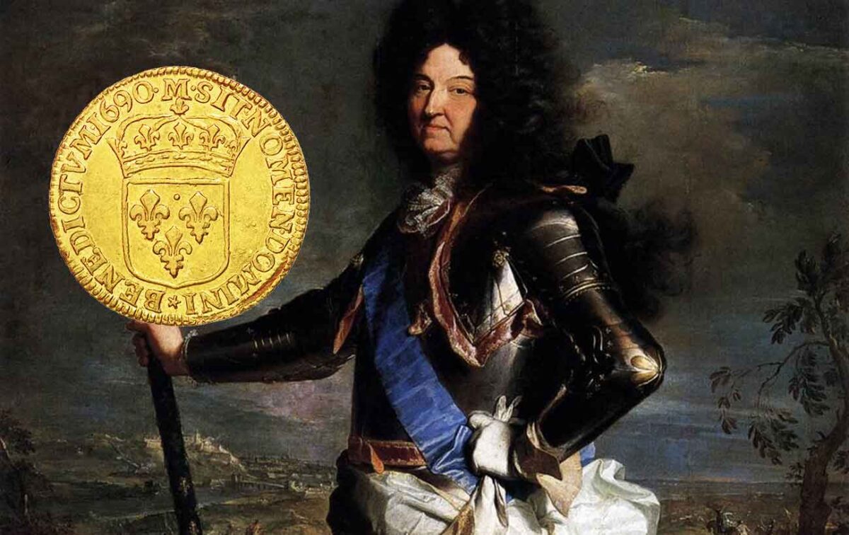 Louis d’or à l’écu – Louis XIV, de 1690 jusqu’en 1693.
