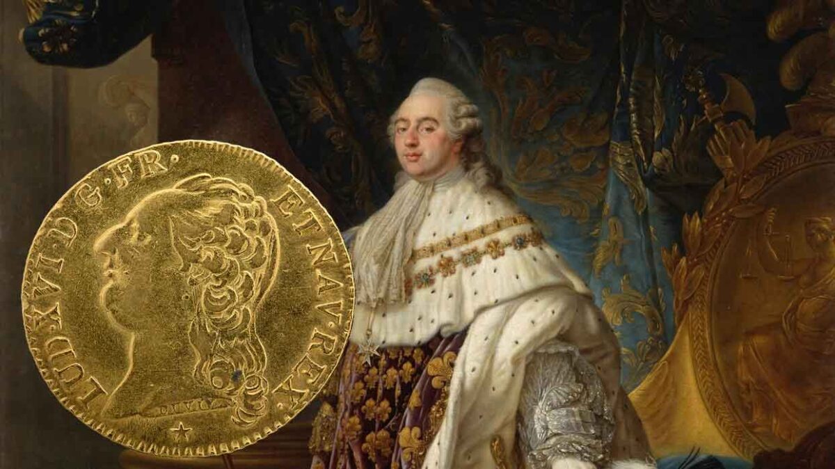 Louis or à la tête nue de Louis XVI, de 1785 à 1791.