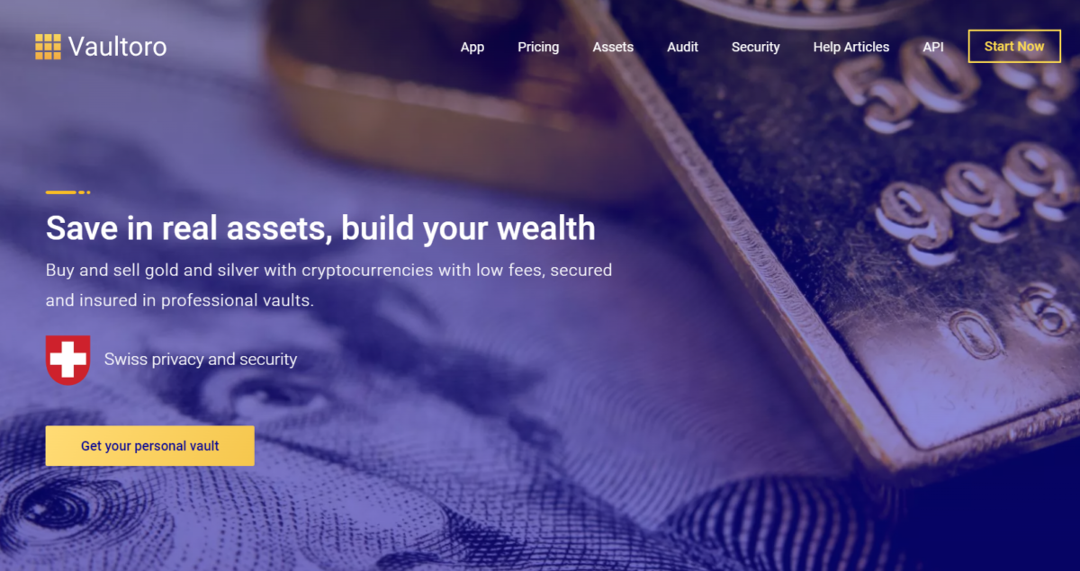 Vaultoro Buy and sell gold and silver with cryptocurrencies
